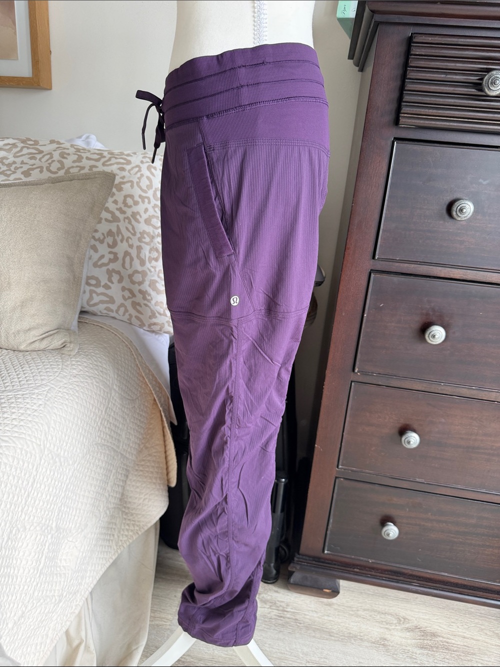 Purple Drawstring Casual Pants - Picture 7 of 10